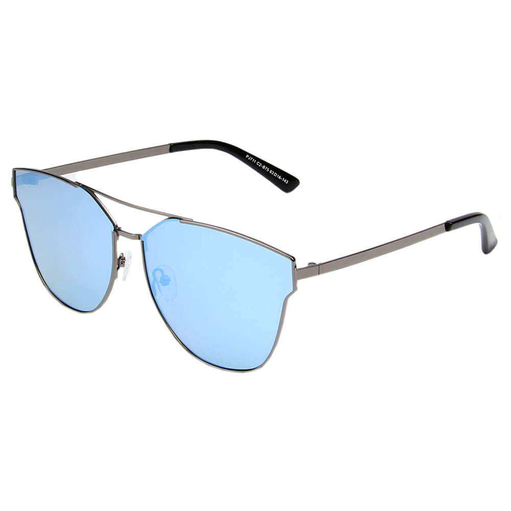 MULA | Women Polarized Horn Rim Round Cat Eye Sunglasses-1