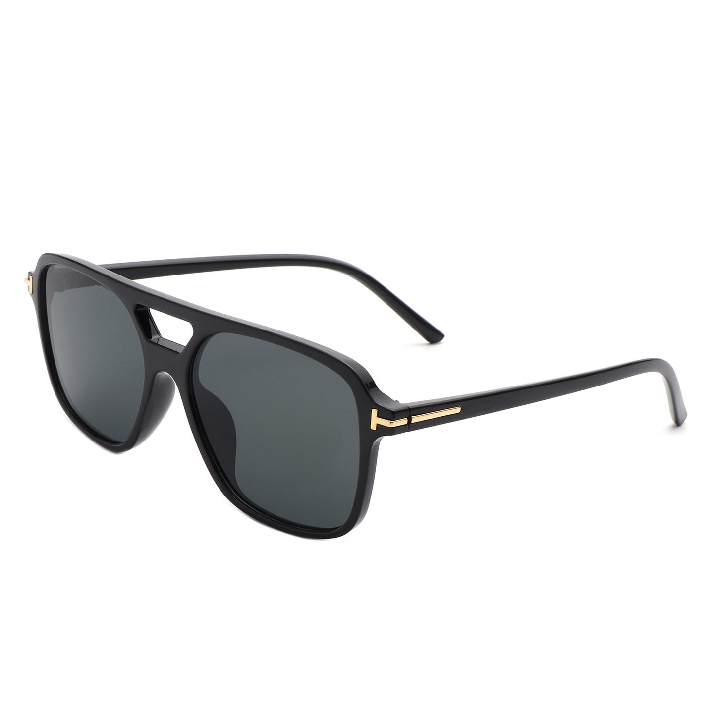 Skyhavoc - Retro Square Brow-Bar Aviator Sunglasses-4