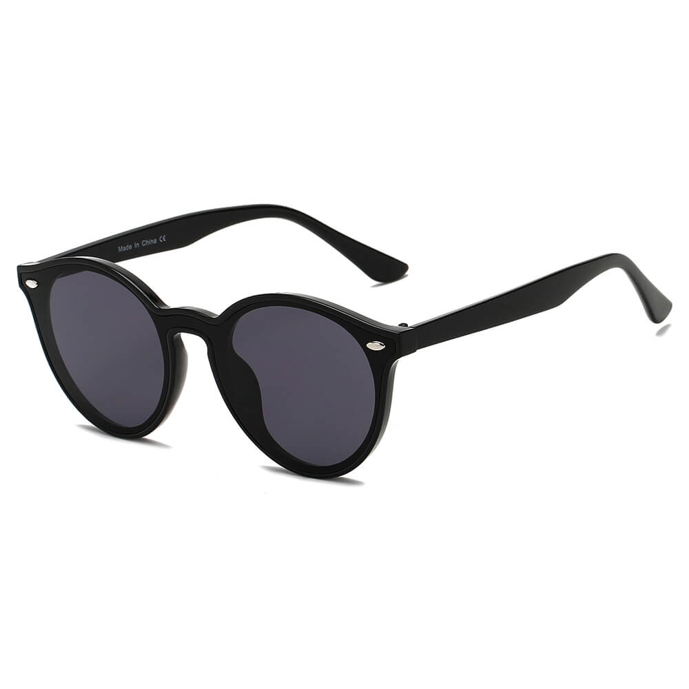 CROSBY - Unisex Fashion Retro Round Horn Rimmed Sunglasses-4