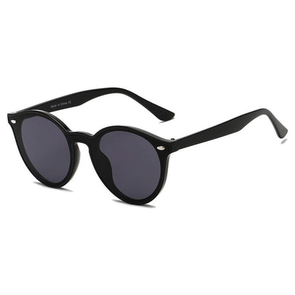 CROSBY - Unisex Fashion Retro Round Horn Rimmed Sunglasses-4