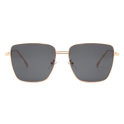 Eskuitan | Women Square Metal Oversize Fashion Sunglasses-1