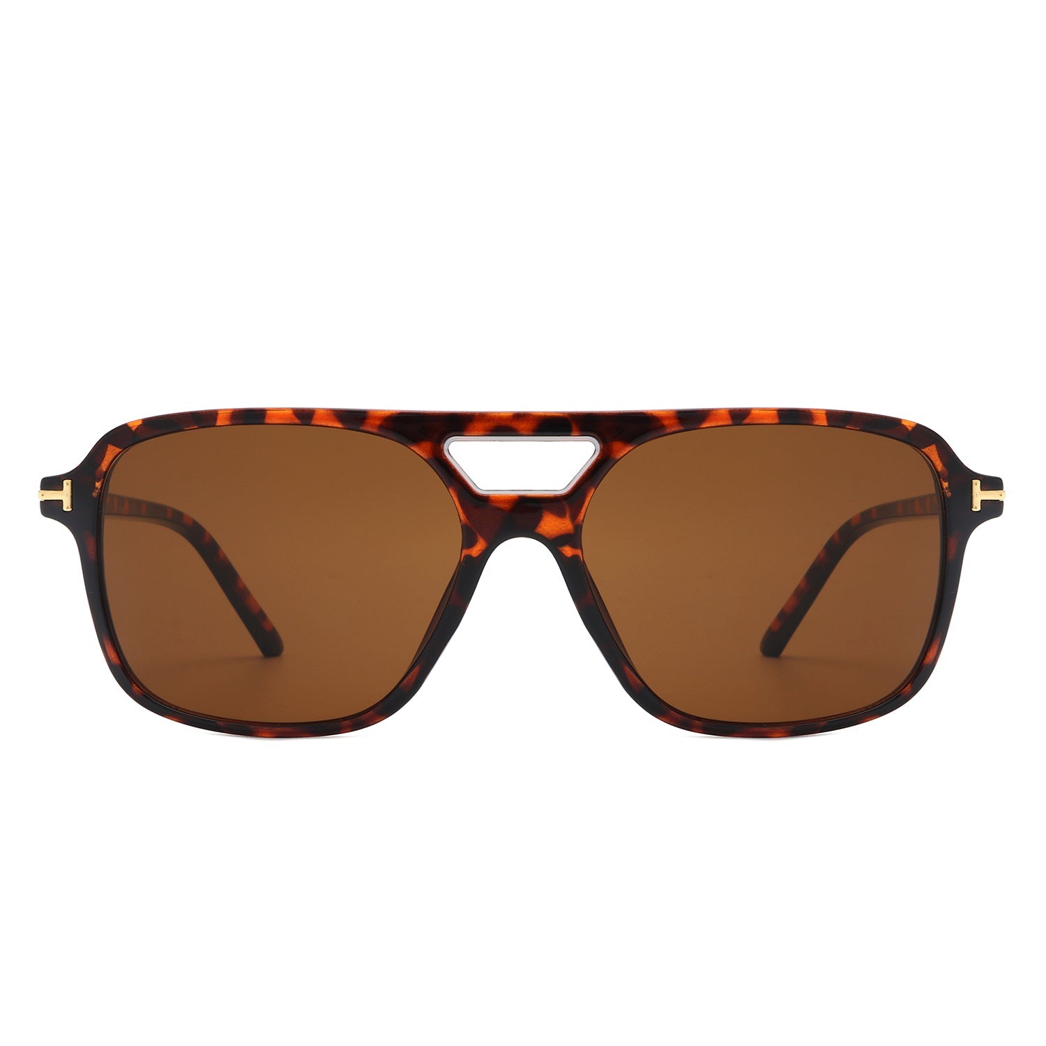 Skyhavoc - Retro Square Brow-Bar Aviator Sunglasses-3