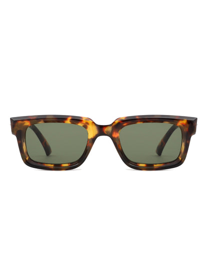 Qeclington - Retro Narrow Square Rectangular Sunglasses-4