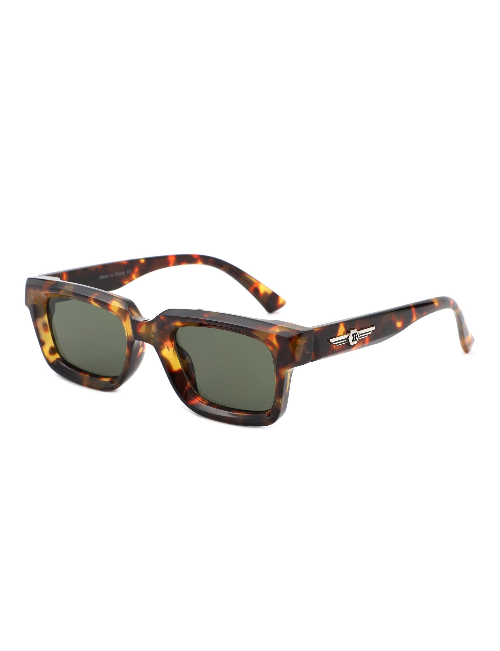 Qeclington - Retro Narrow Square Rectangular Sunglasses-5