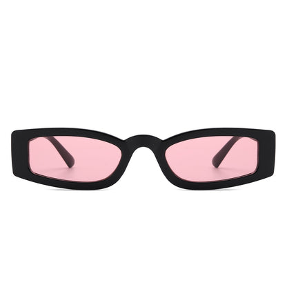 Starzest - Retro Rectangle Slim Tinted Square Narrow Sunglasses-4