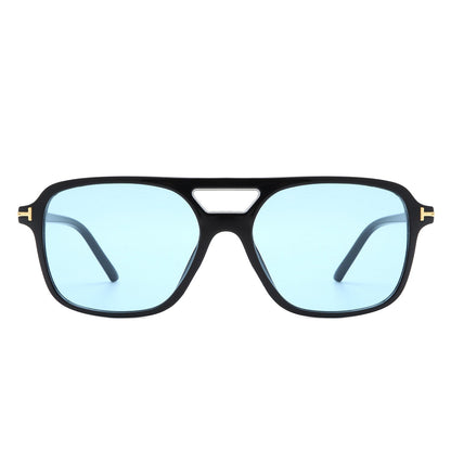 Skyhavoc - Retro Square Brow-Bar Aviator Sunglasses-1