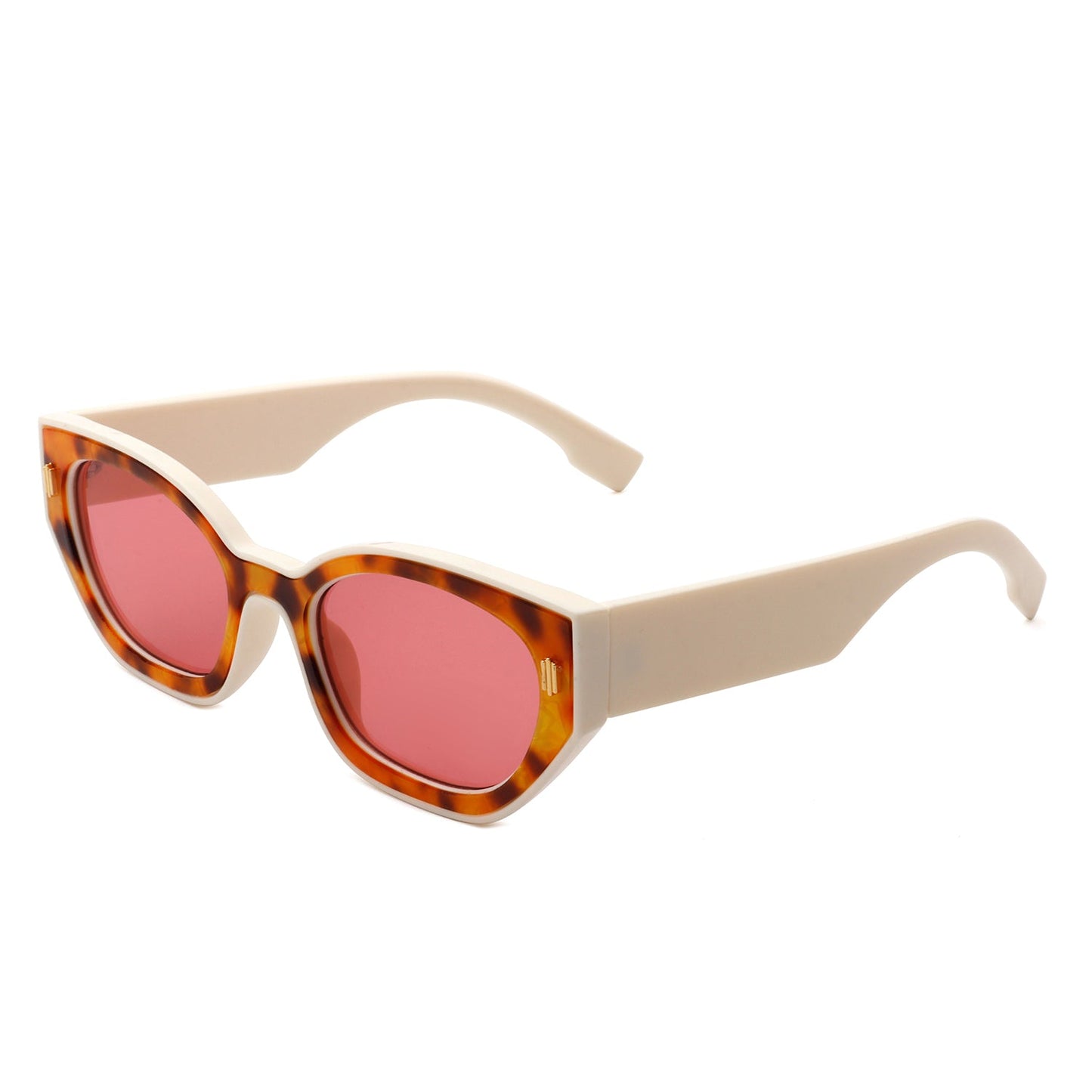 Dawnmist - Geometric Retro Round Irregular Narrow Cat Eye Sunglasses-6