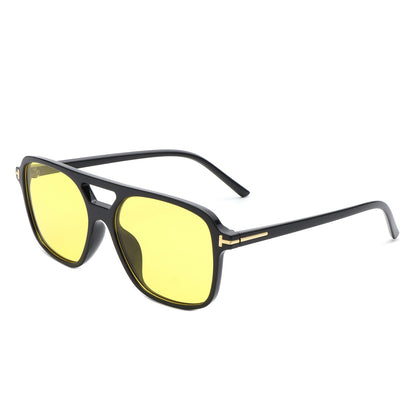 Skyhavoc - Retro Square Brow-Bar Aviator Sunglasses-7
