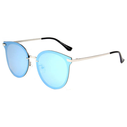 HORNACHUELOS | Women Round Flat Cat Eye Polarized Lens Sunglasses-2